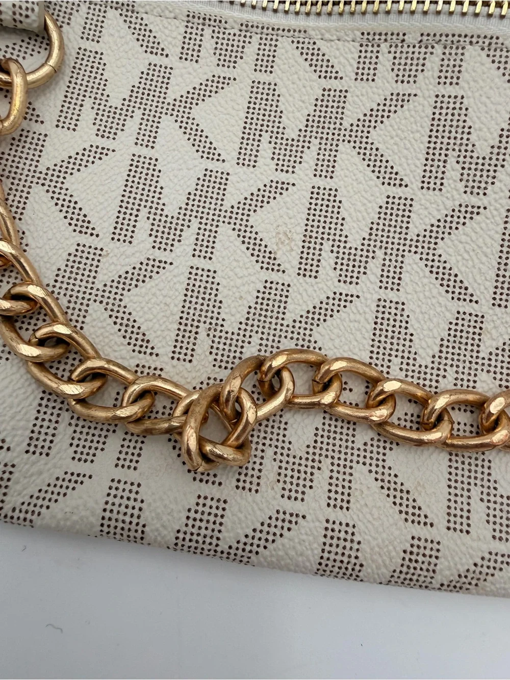 MICHAEL KORS Women's MK Signature Vanilla Synthetic Leather BELT BAG Pouch